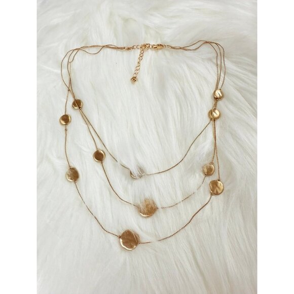 Triple Layered Matte Discs Necklace - Picture 3 of 6